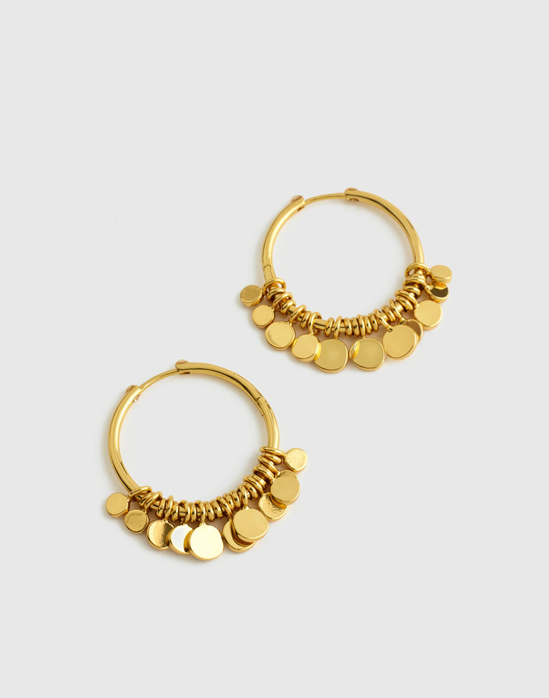 Coin Cluster Large Hoop Earrings 1