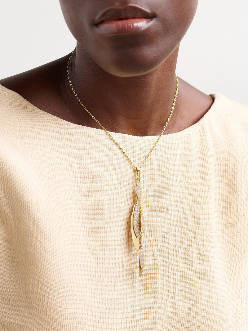 ILEANA MAKRI Falling Leaves 18-karat Gold Diamond Necklace outlook