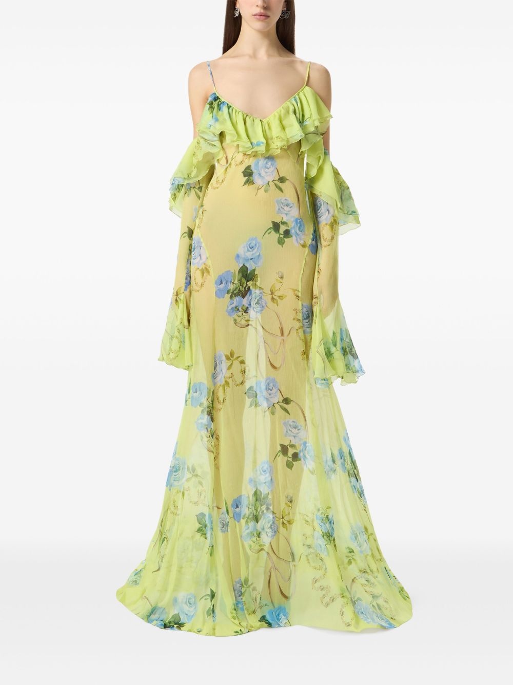 ruffled floral maxi dress - 2