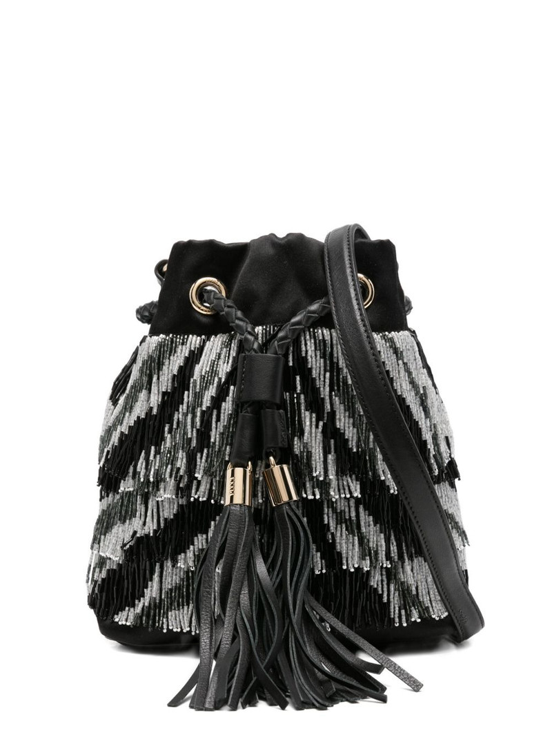 beaded-fringe bucket bag 1