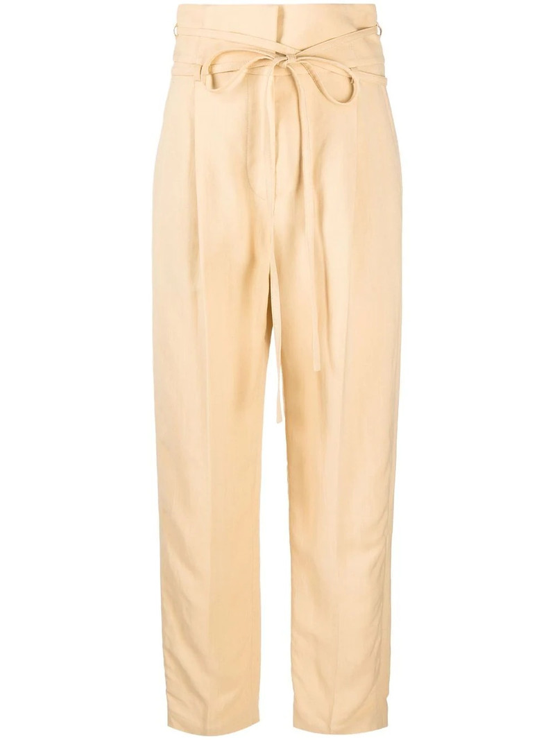 tied-waist high-waisted trousers - 1