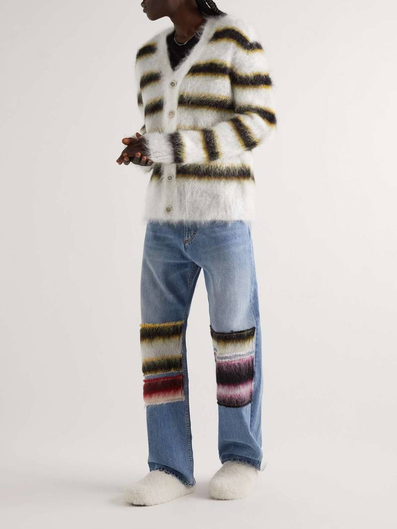 Marni Striped Brushed Mohair-Blend Cardigan outlook