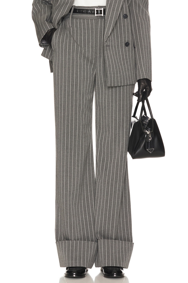 Pinstripe High Waist Cuffed Pants 1