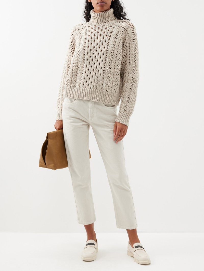 BRUNELLO CUCINELLI: cashmere sweater with Dazzling Irish Cables