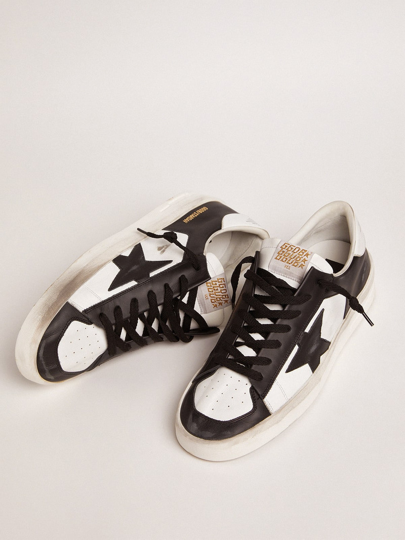 Golden Goose Men's Stardan in white and black leather outlook