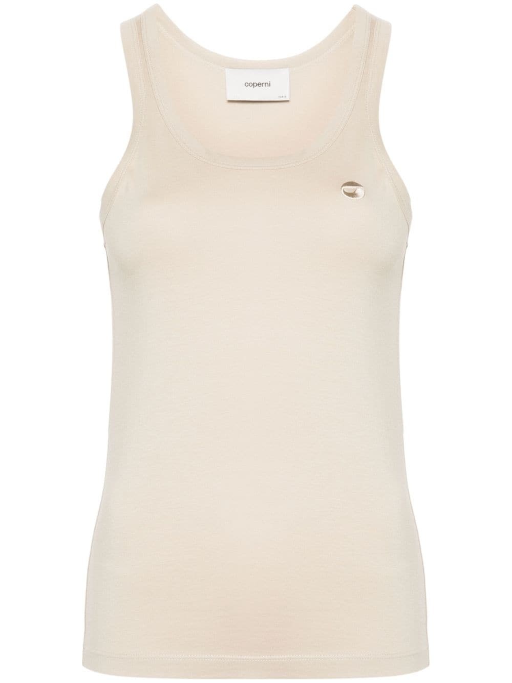 logo-embroidered tank top - 1