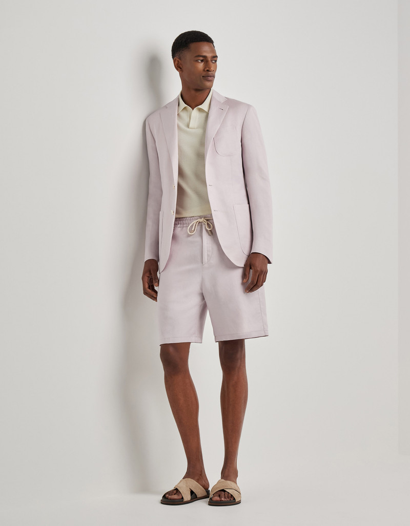 Canali PINK LINEN AND SILK SINGLE-BREASTED MODERN-FIT KEI JACKET outlook