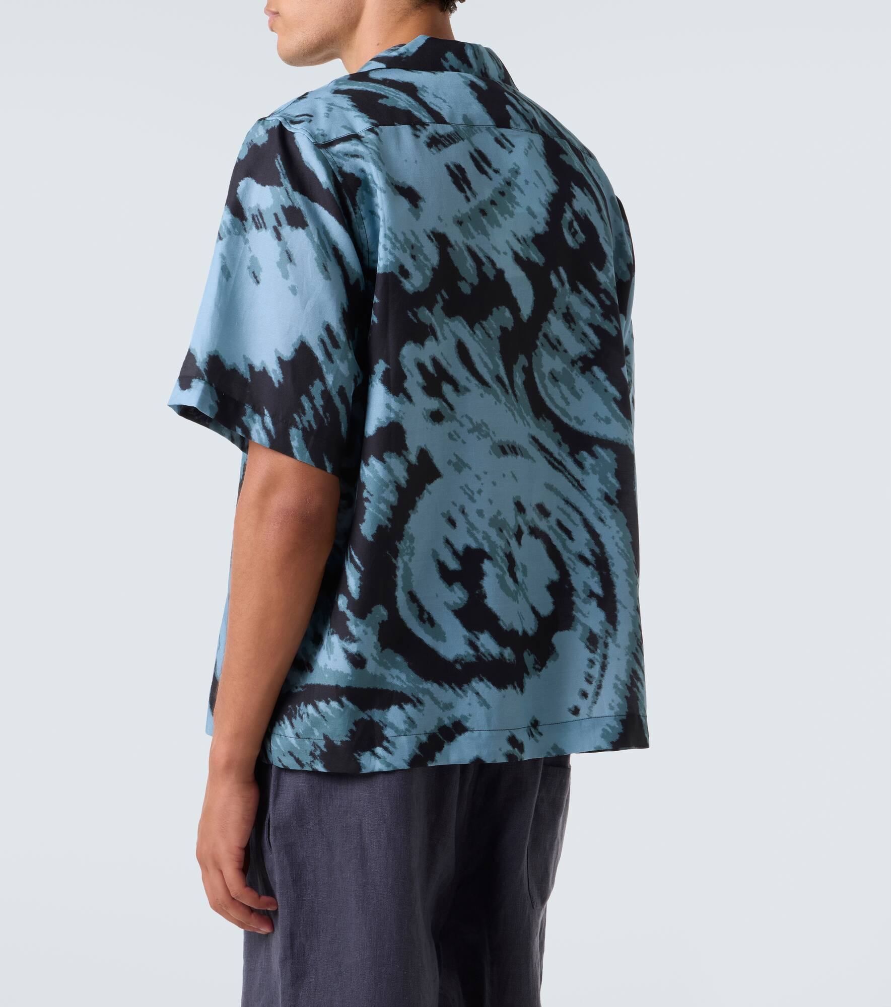 Printed cotton and silk twill shirt - 4