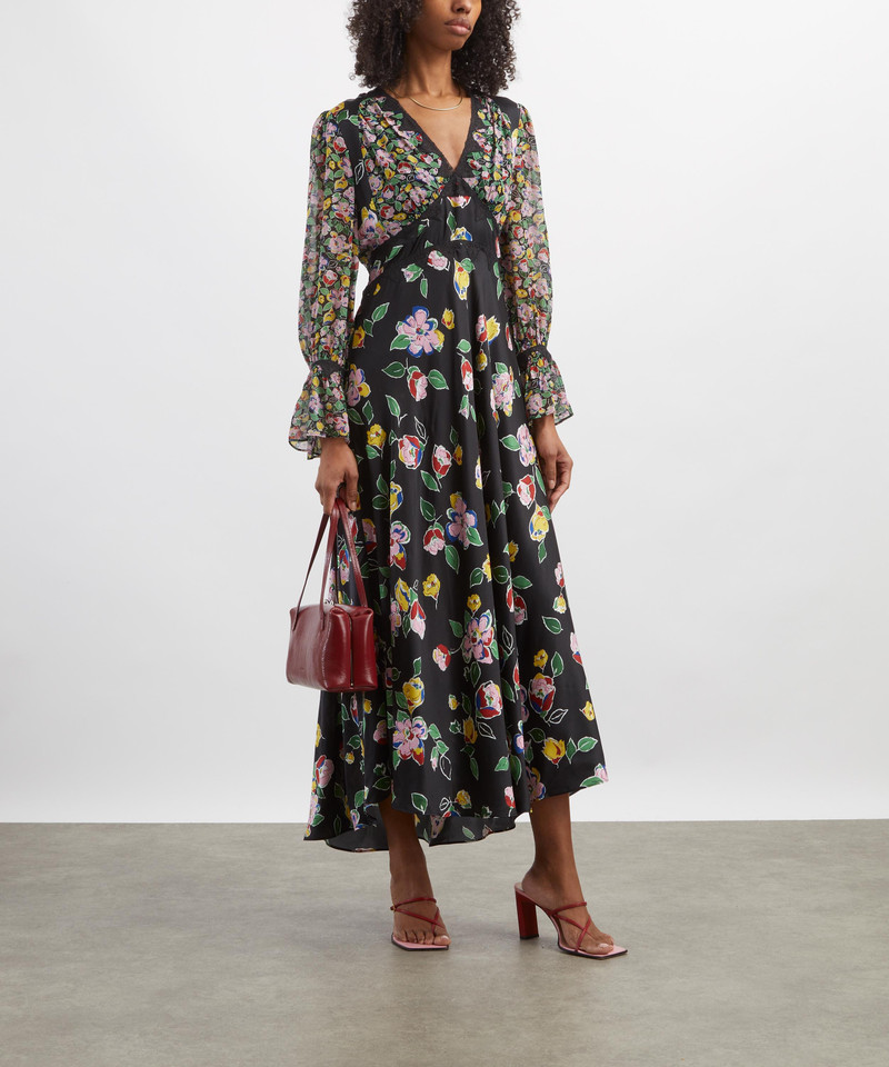 Arlena Kimmie Mix Black Silk-Satin Dress 2