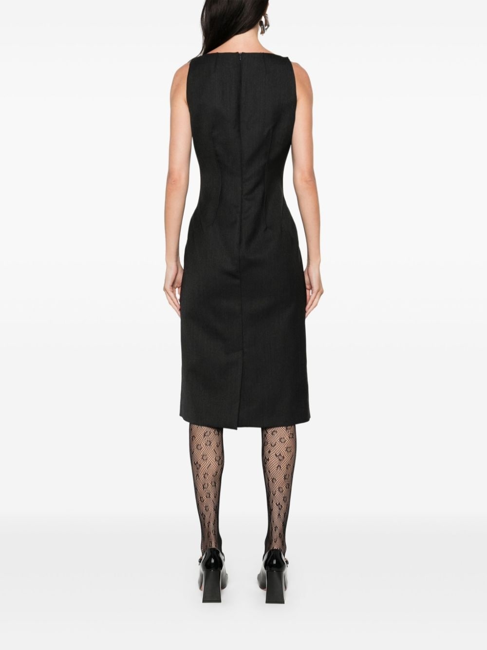 virgin wool midi dress - 4