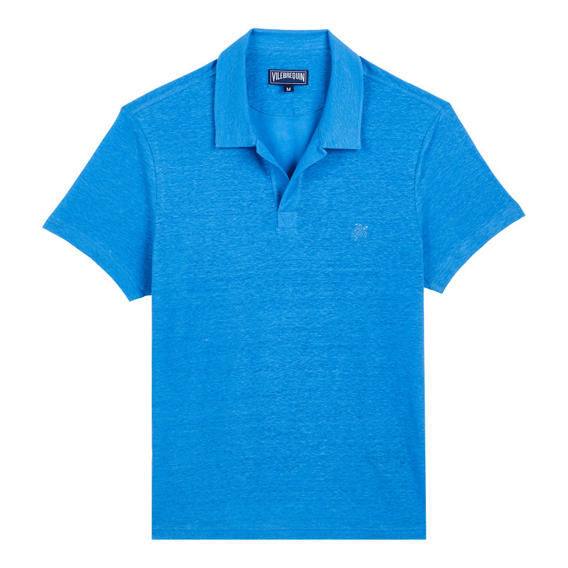Men Linen Jersey Polo Solid 1