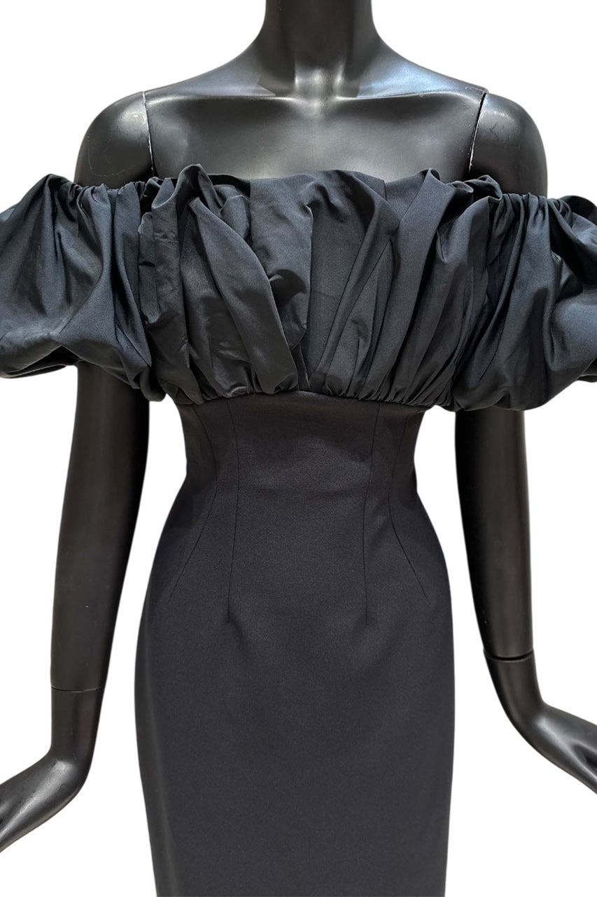 MILIA BLACK LONG DRESS - 4