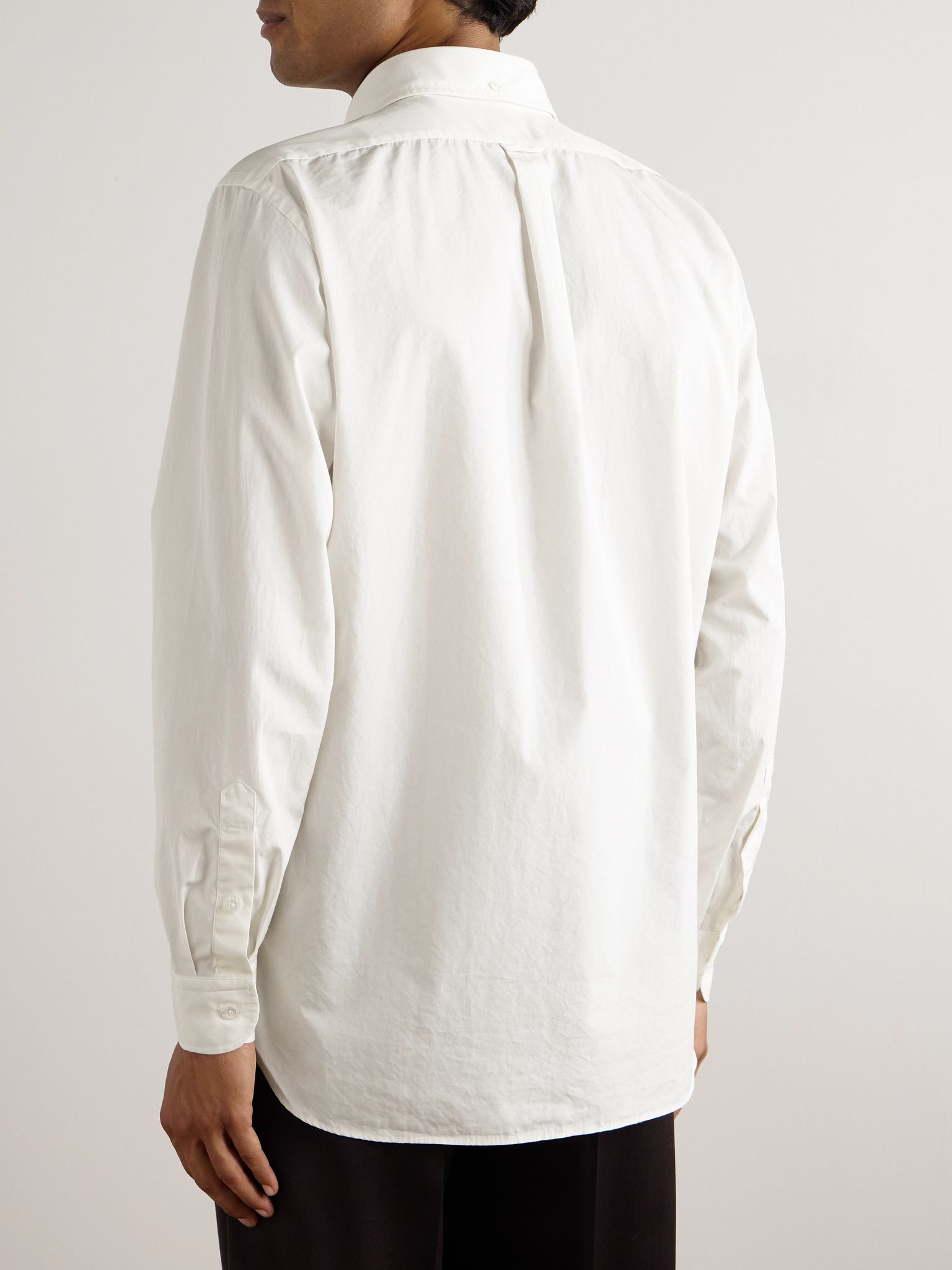 Button-Down Collar Cotton-Poplin Shirt White - 4