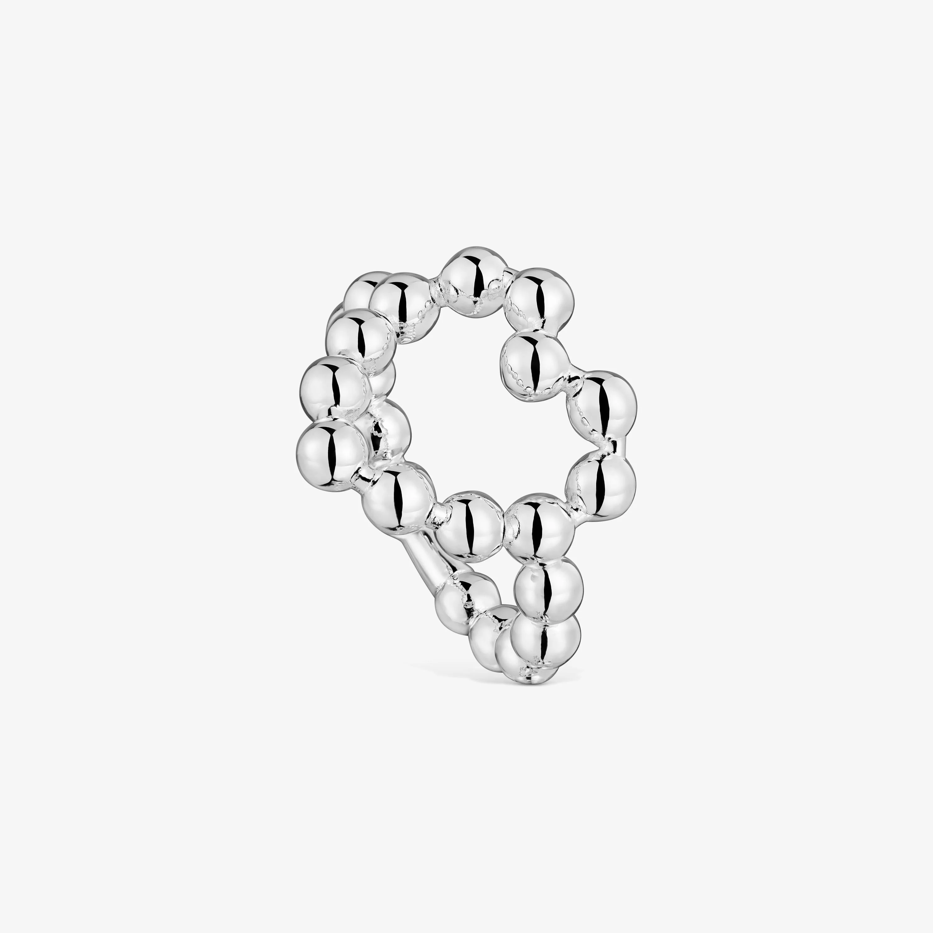 Large silver heart Ring Sugar Party - 1