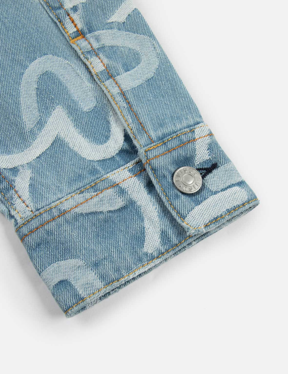 ALLOVER SEAGULL JACQUARD RELAX FIT DENIM JACKET - 8