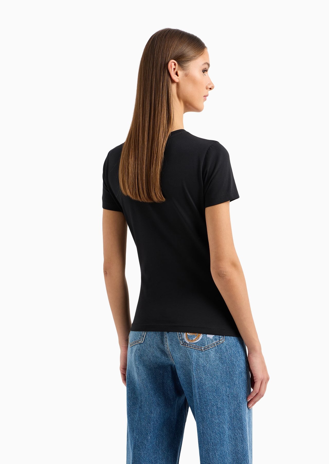 Organic stretch jersey T-shirt with ASV oversized eagle pattern - 3