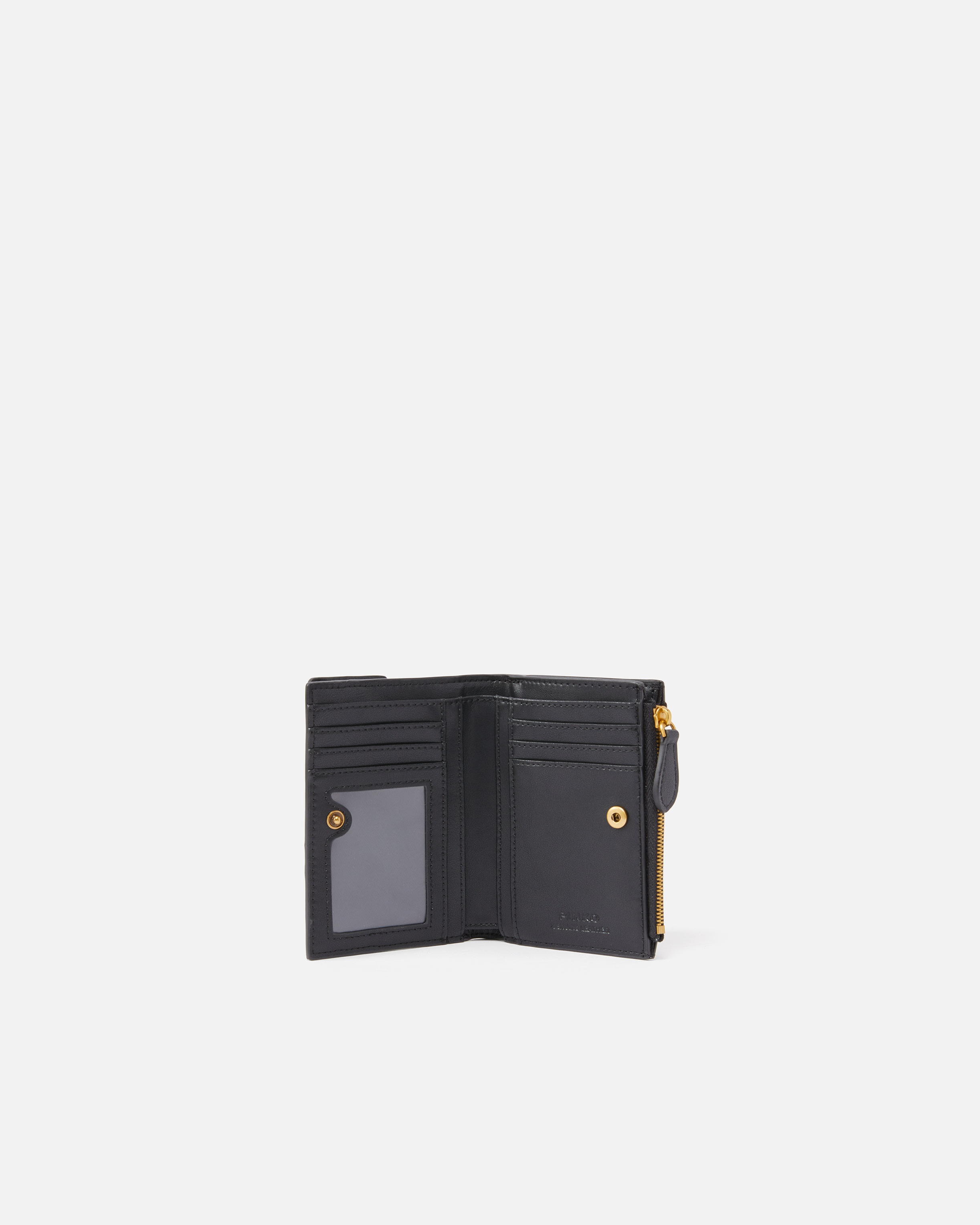 COMPACT SMALL WALLET IN SMOOTH LEATHER WITH LOGO - 3