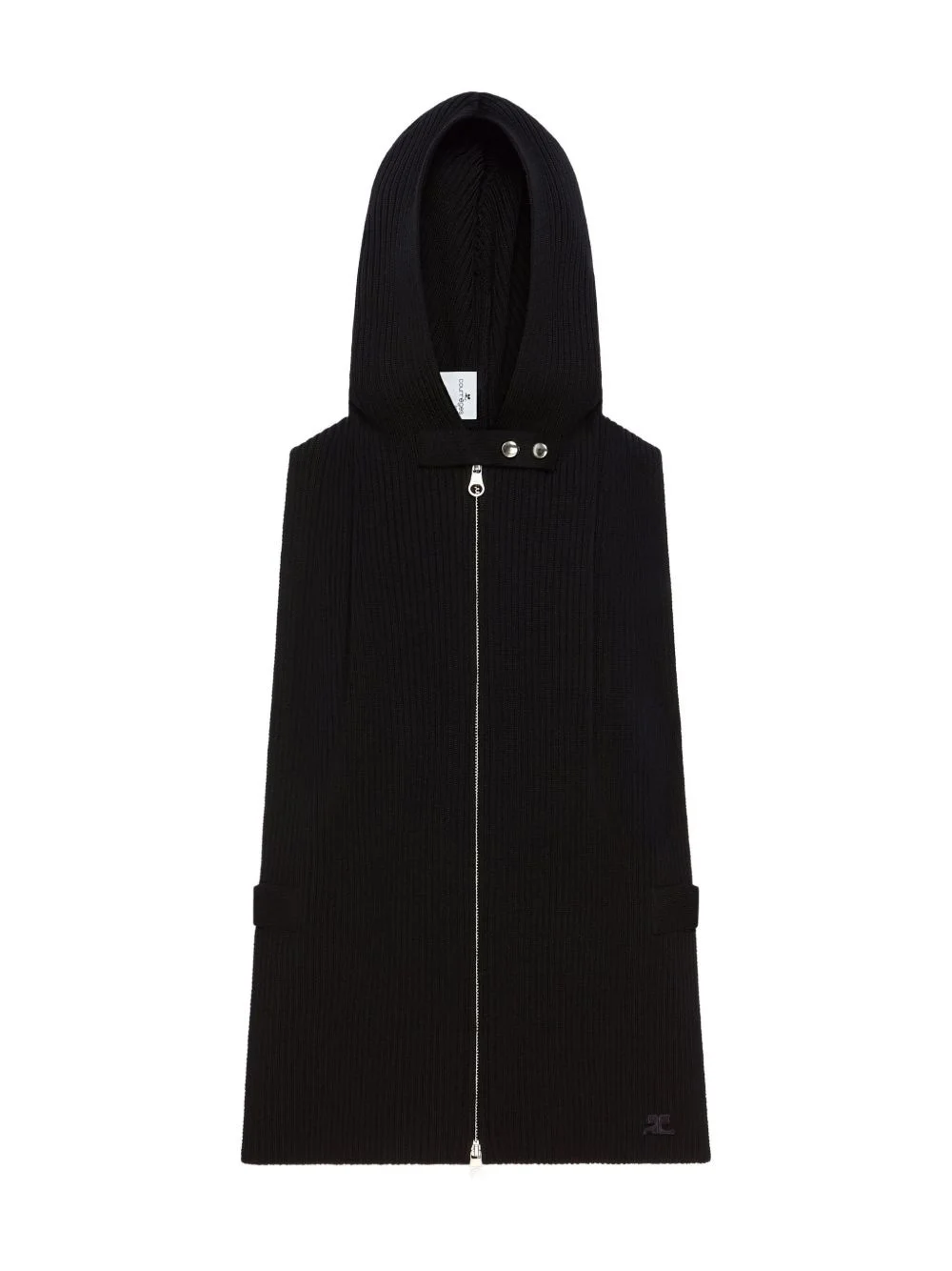 zip-up hooded vest - 1