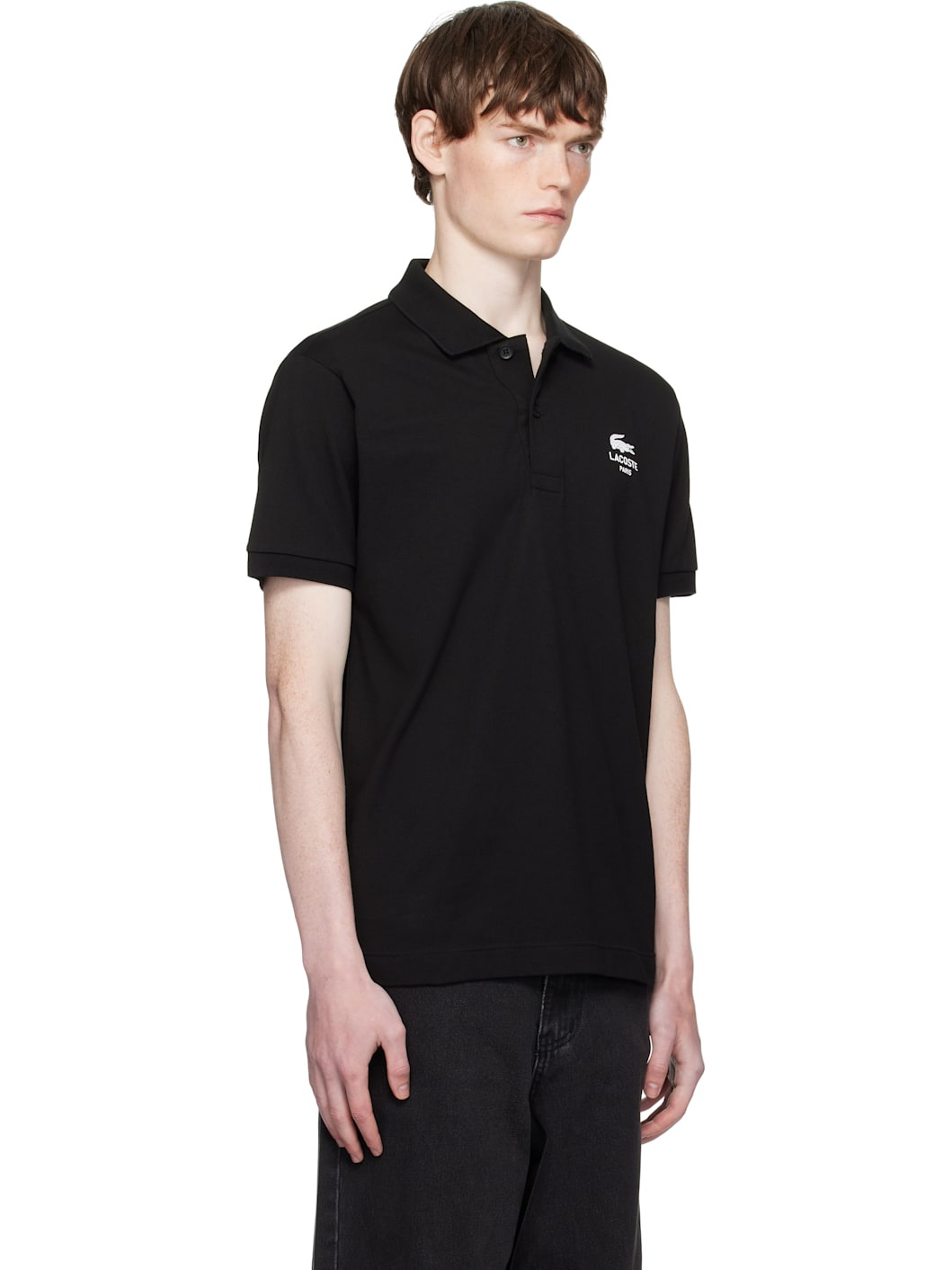 Black Classic Fit Signature Print L.12.12 Polo - 2