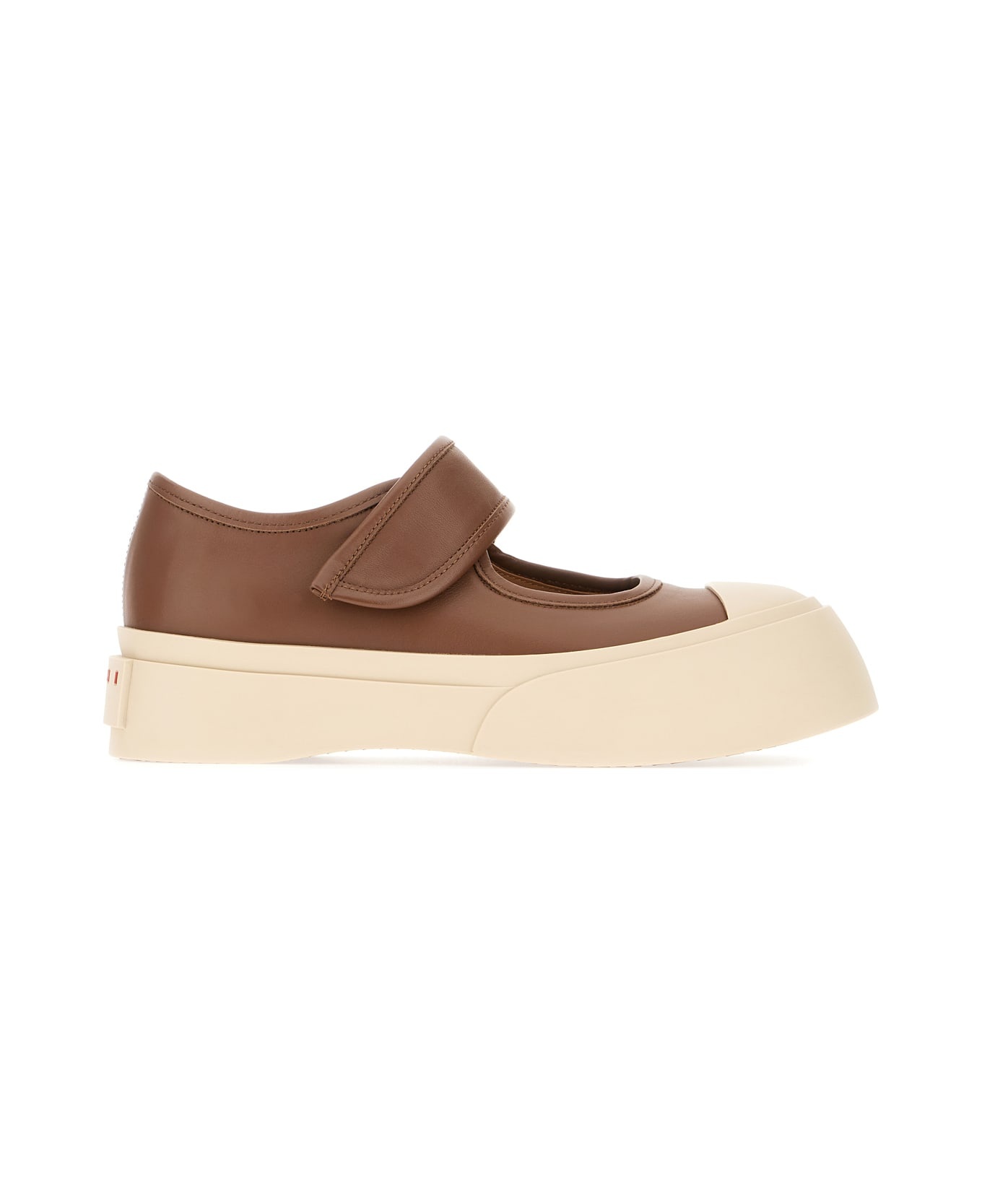 Chocolate Nappa Leather Mary Jane Ballerinas - 1