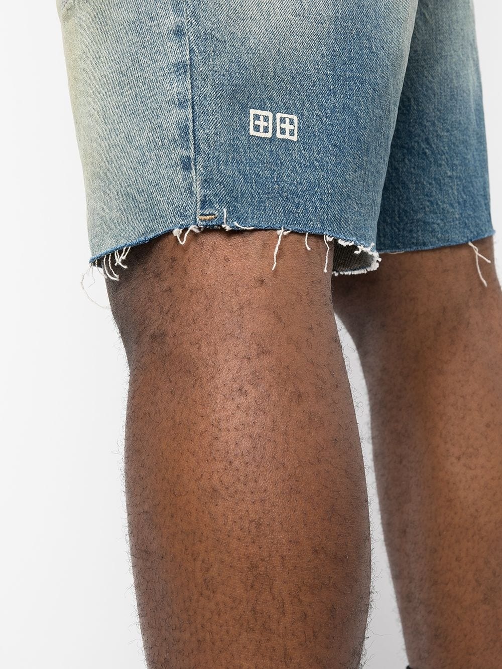 logo-detail denim shorts - 5