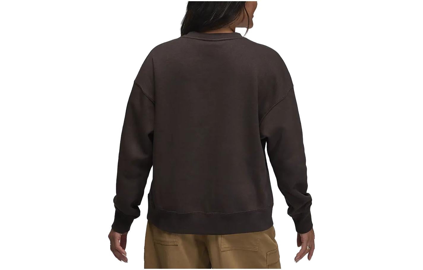 (WMNS) Air Jordan Brooklyn Fleece Crewneck Sweatshirt Asia Sizing 'Brown' FN4492-220 - 3