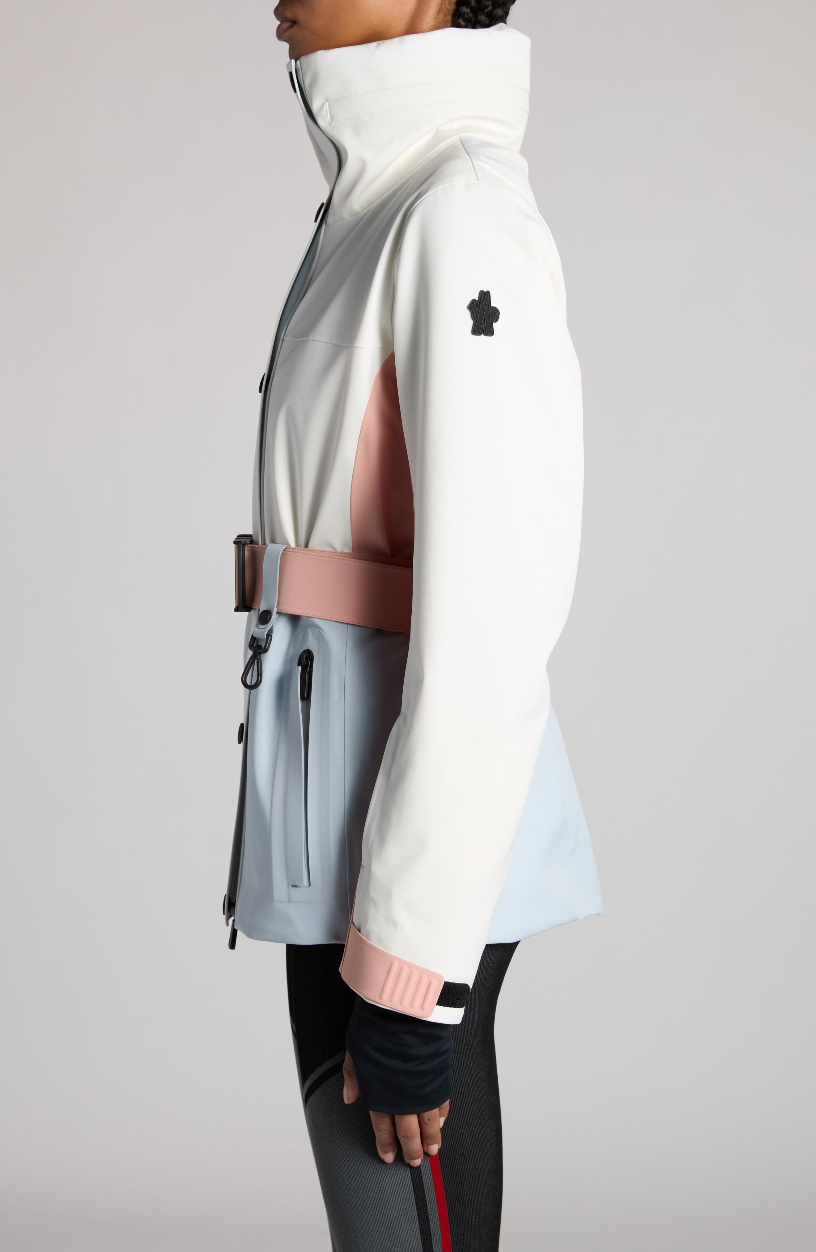 Moncler Grenoble Hainets Colorblock Ski Jacket in Talco/Alluminio at Nordstrom - 4