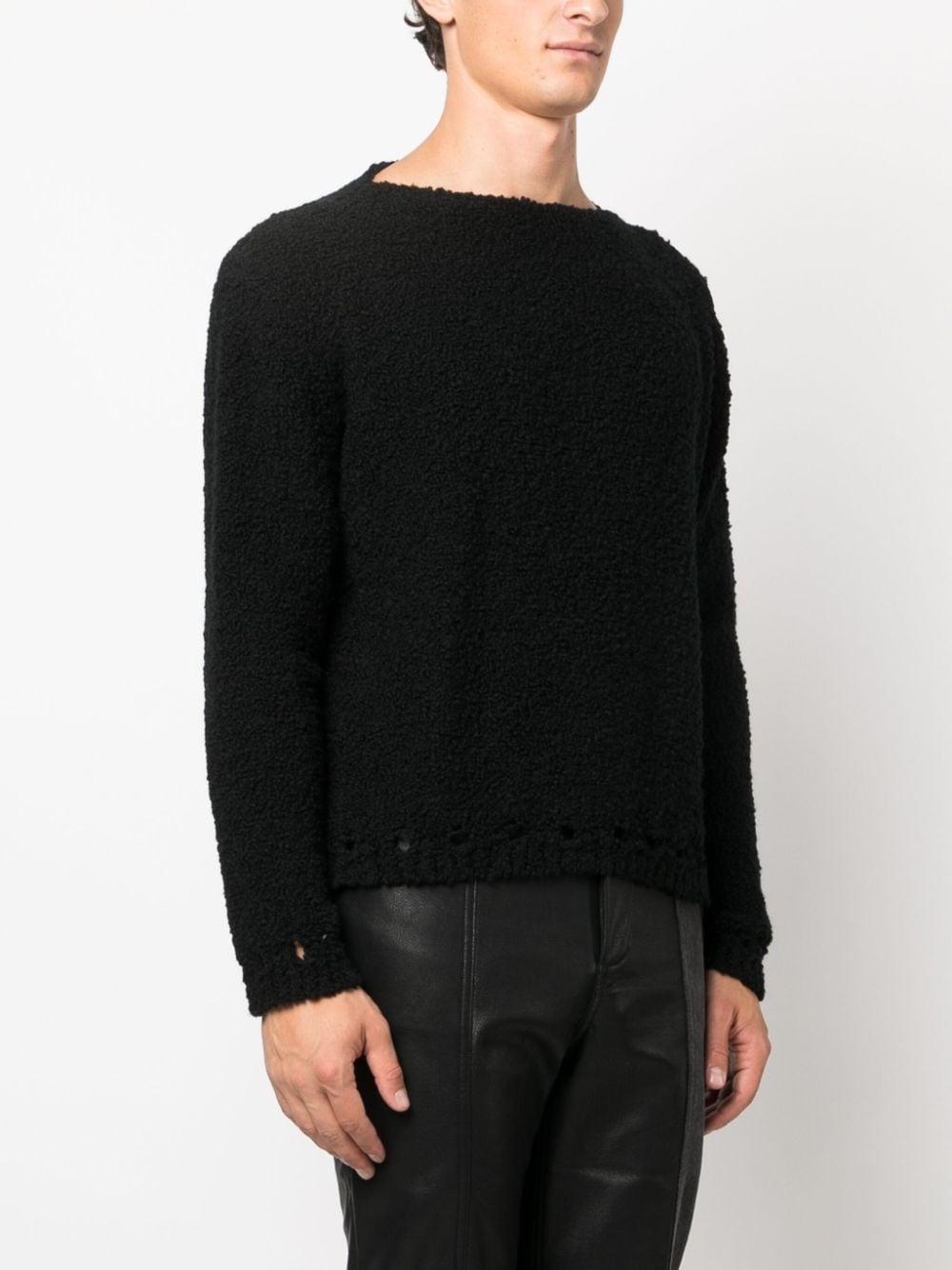 crinkled slash-neck jumper - 3