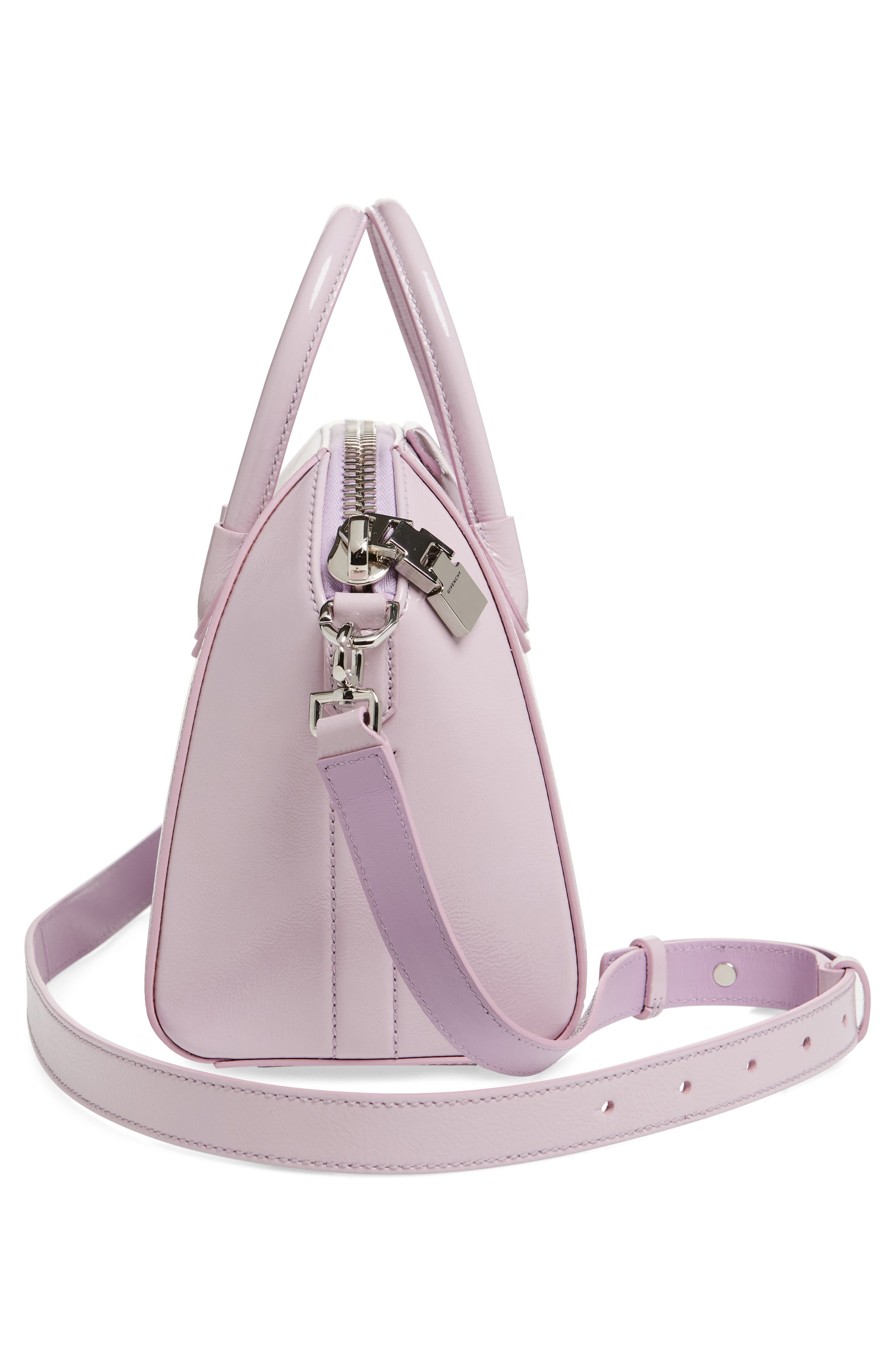 Givenchy Mini Antigona Box Leather Satchel in Orchid Purple at Nordstrom - 6