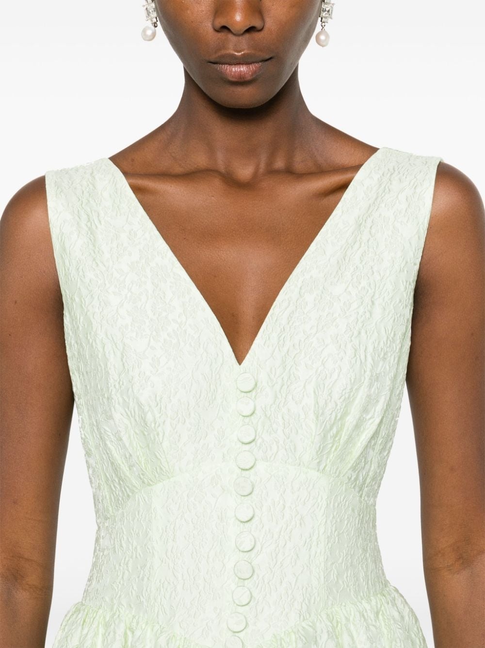 brocade-effect tiered dress - 5