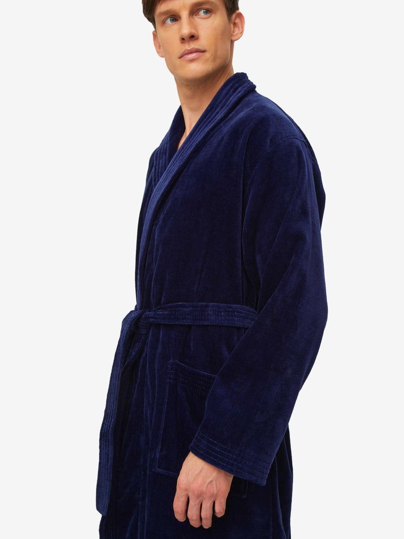 Men's Bathrobe Triton 10 Terry Cotton Navy - 5