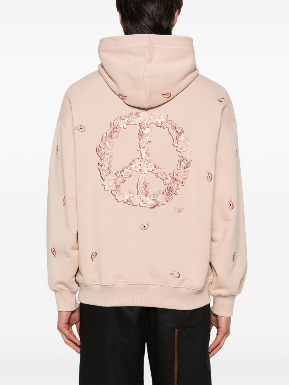 peace sign-embroidered hoodie - 4