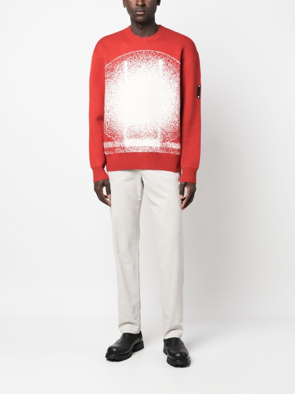Exposure-print knitted crew neck sweatshirt - 2