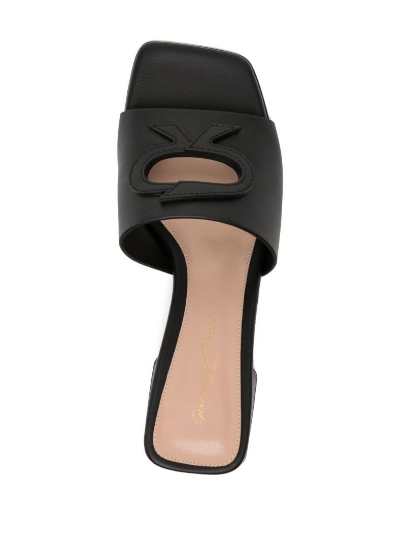 Vitello cut-out leather sandals - 4