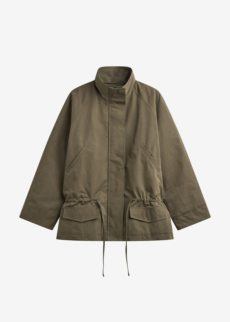 Alesie Drawstring Jacket - Olive Brown 1