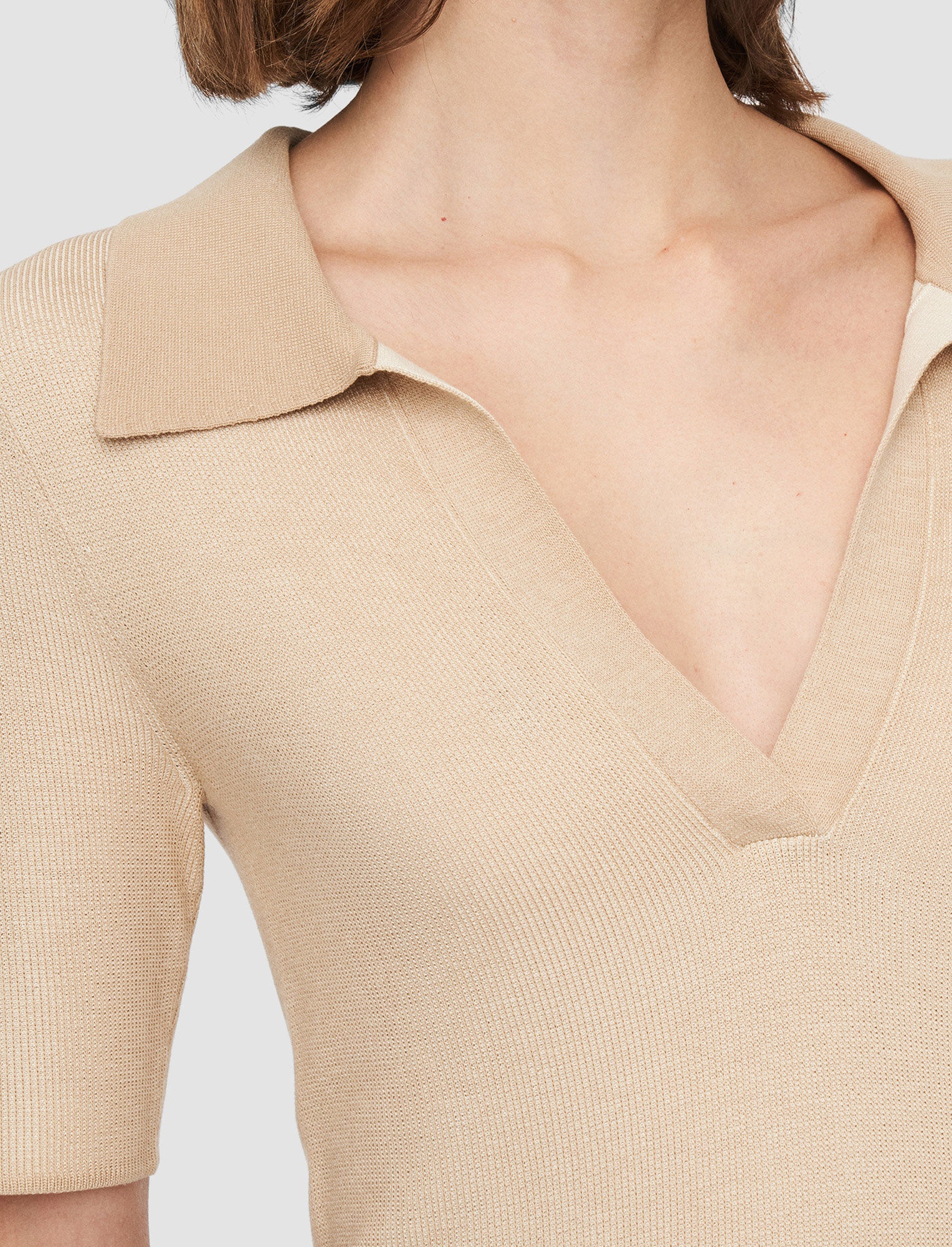 Plated Knit Polo Top - 5