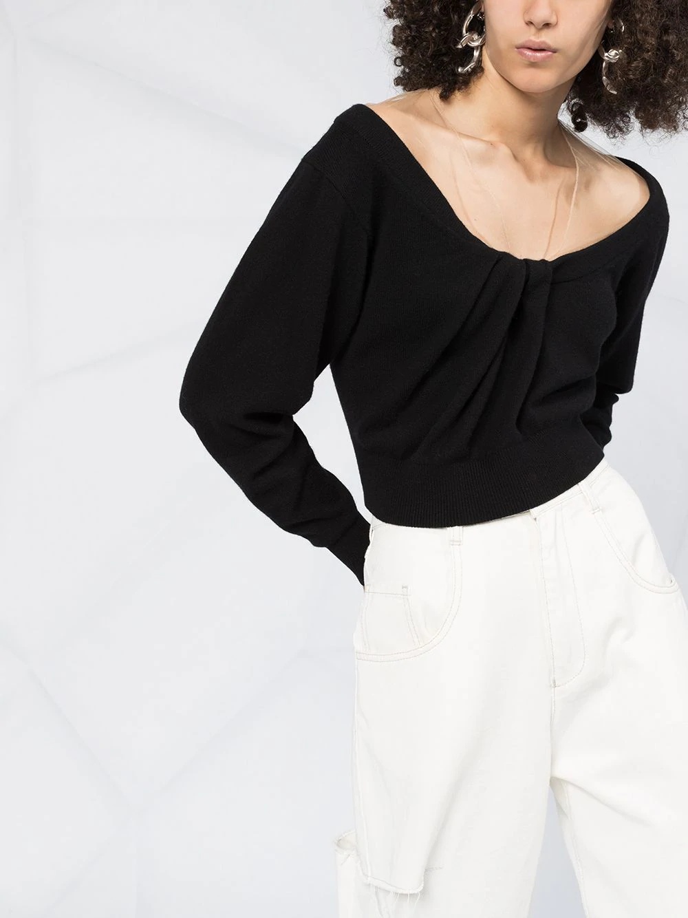 off-shoulder cropped top - 3