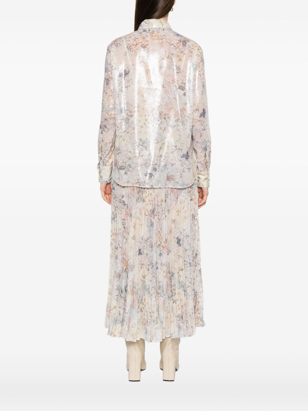 sequin floral shirt - 4