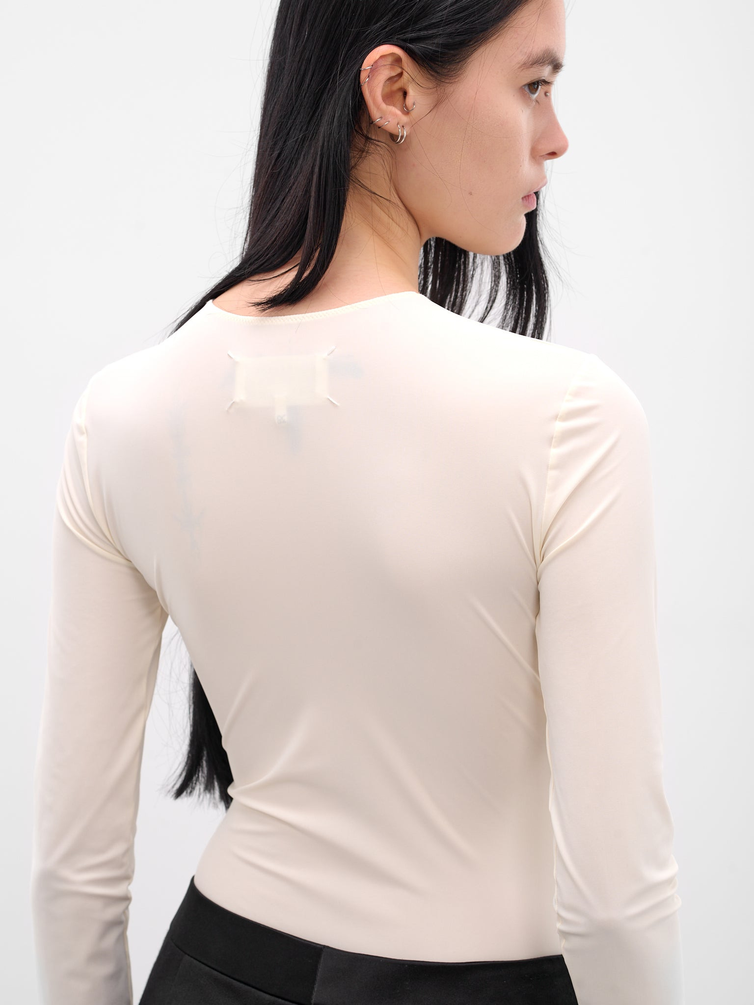 White Long Sleeve Technical Bodysuit - 5