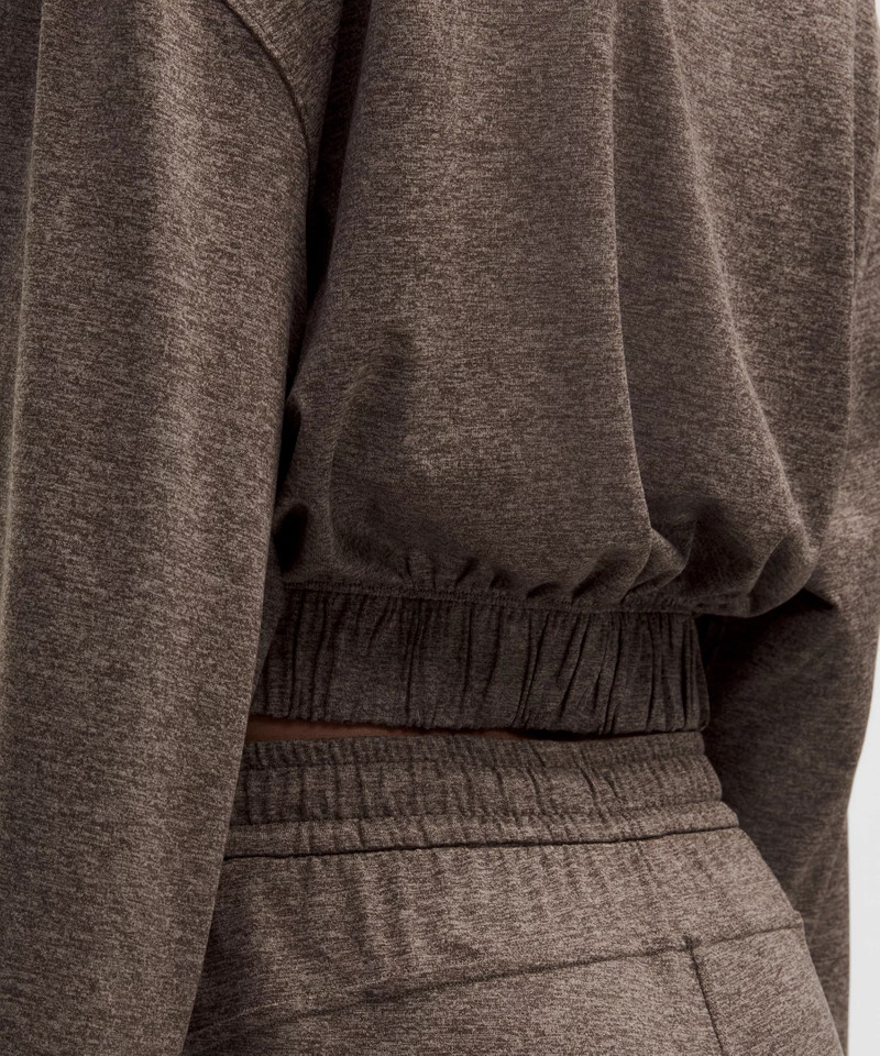 Soft Jersey Relaxed Cinchable Crewneck Long-Sleeve Shirt 5