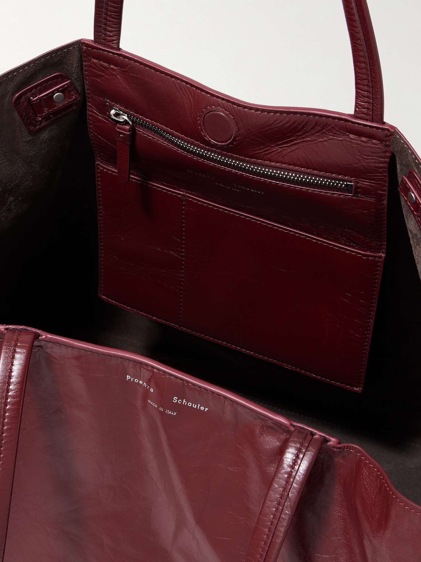 Days crinkled-leather tote Claret - 5
