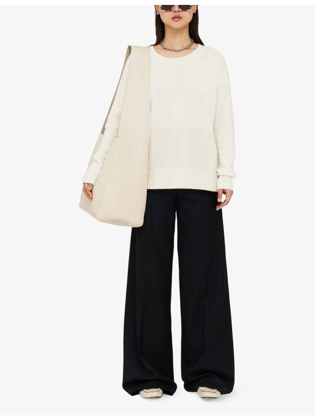 Round-Neck Long-Sleeve Cashmere Jumper - 2