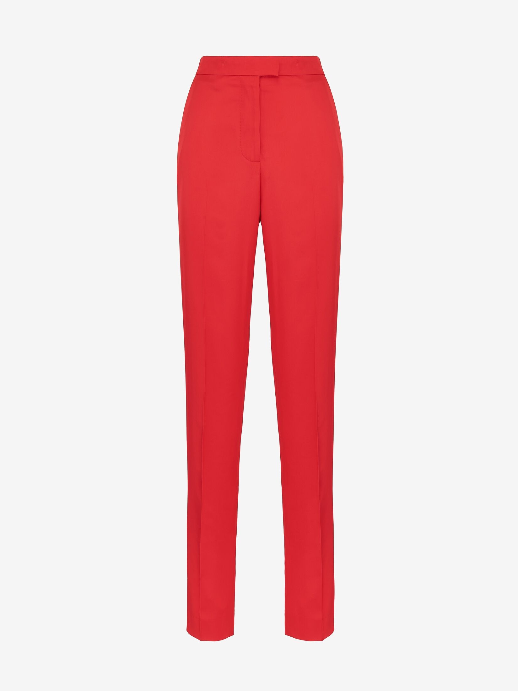Women's High-waisted Cigarette Trousers in Lust Red - 1