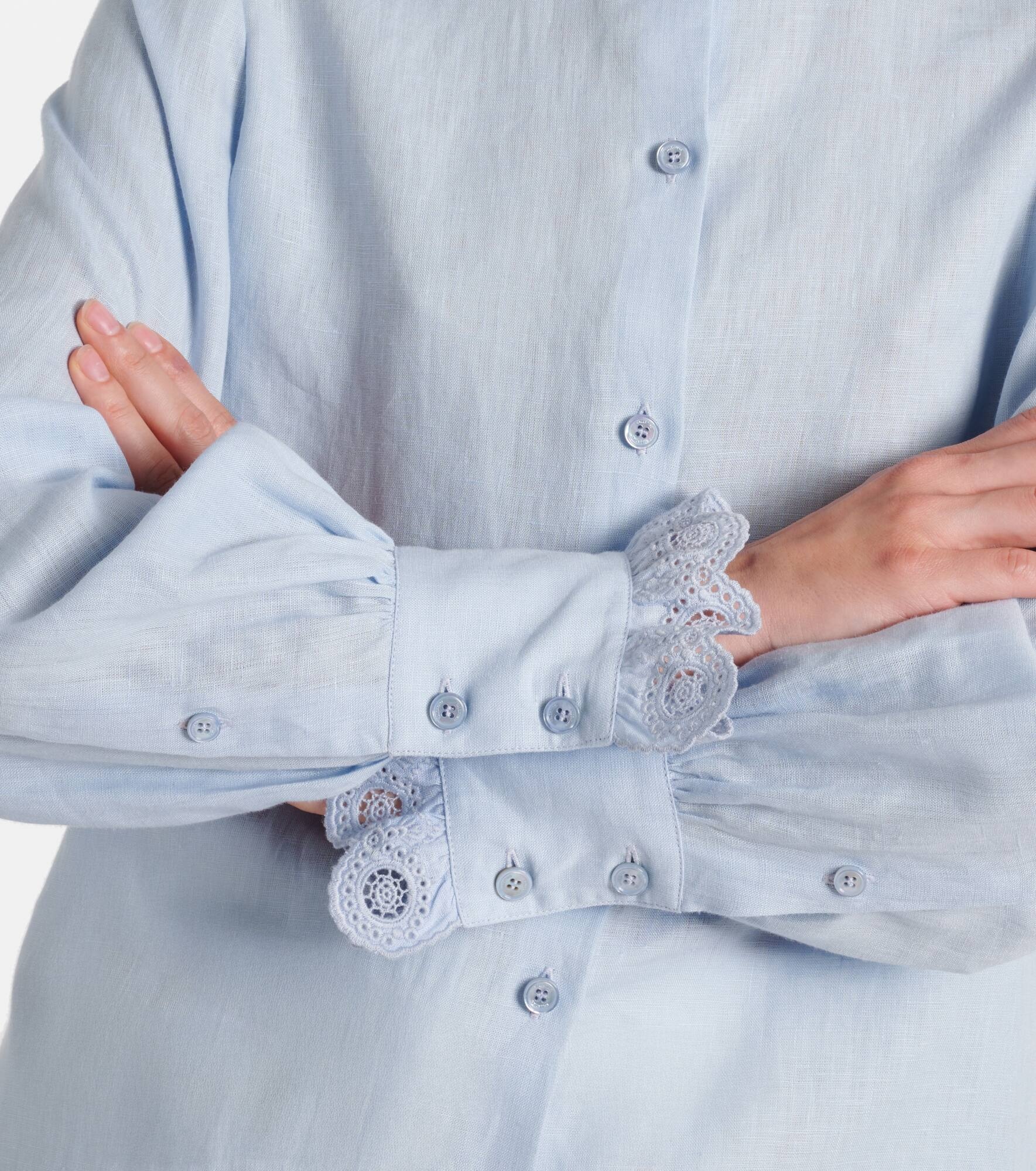 Broderie anglaise linen shirt - 5