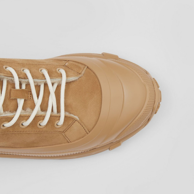 Burberry Suede and Shearling Arthur Sneakers outlook