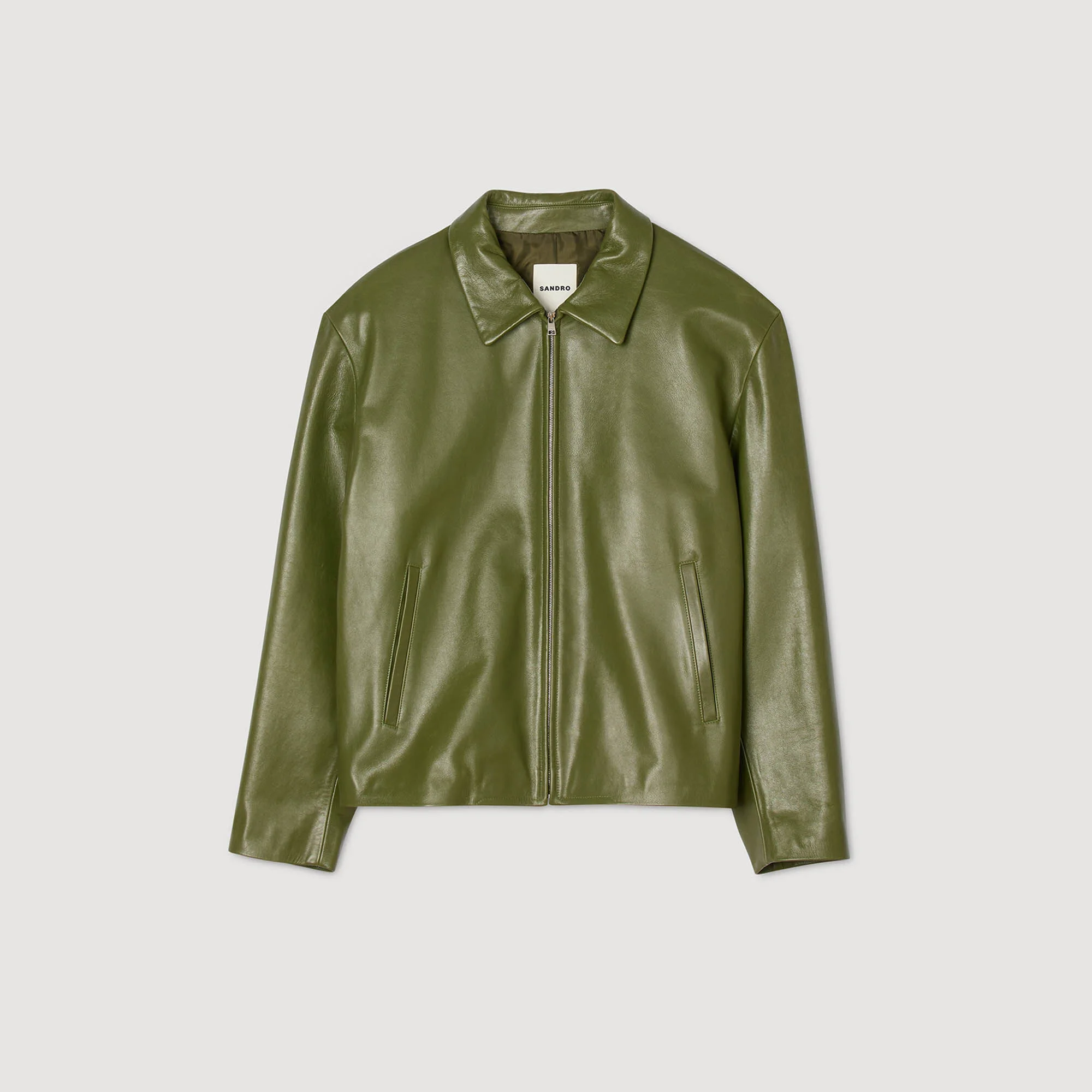 ZIP-UP LEATHER JACKET - 1