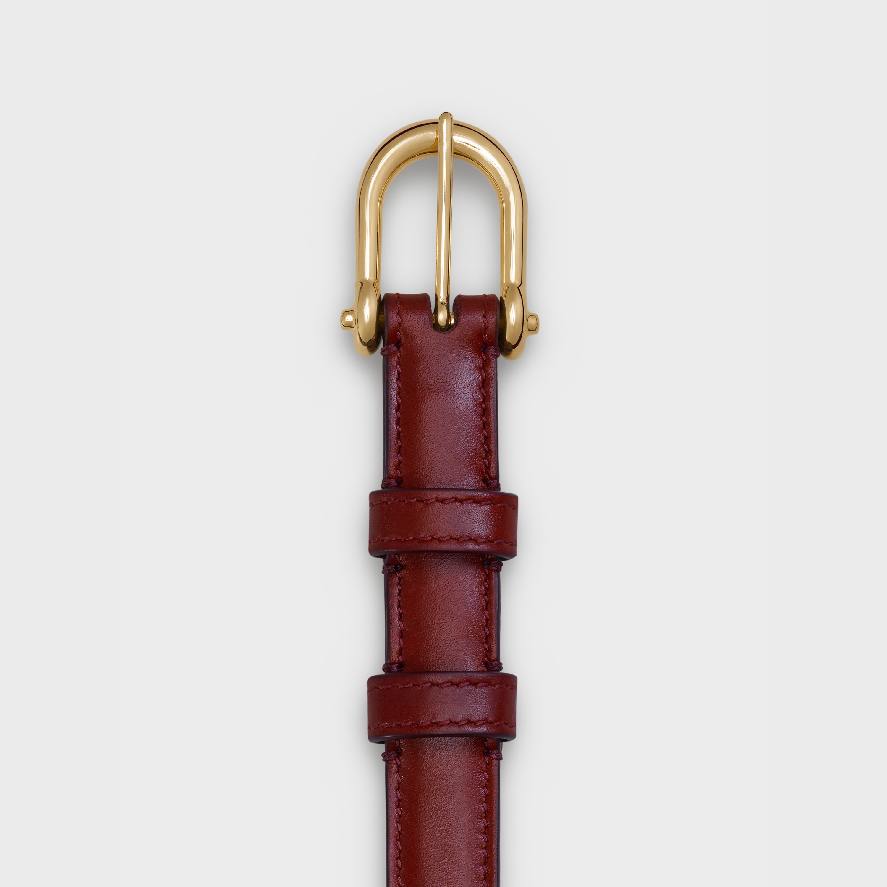 ELEGANT BELT WITH ROUNDED BUCKLE  IN  SMOOTH CALFSKIN - 2