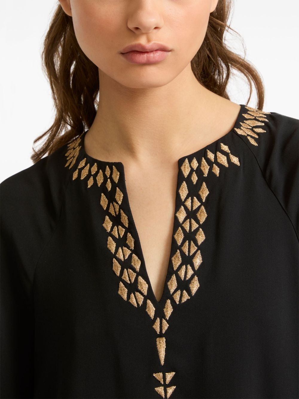 embroidered silk dress - 4