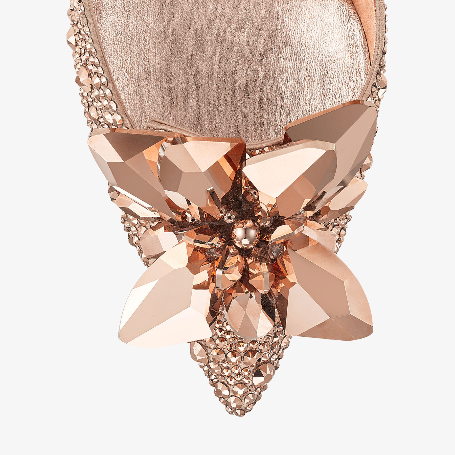Avril
Rose Gold Crystal Covered Pointy Toe Pumps - 3