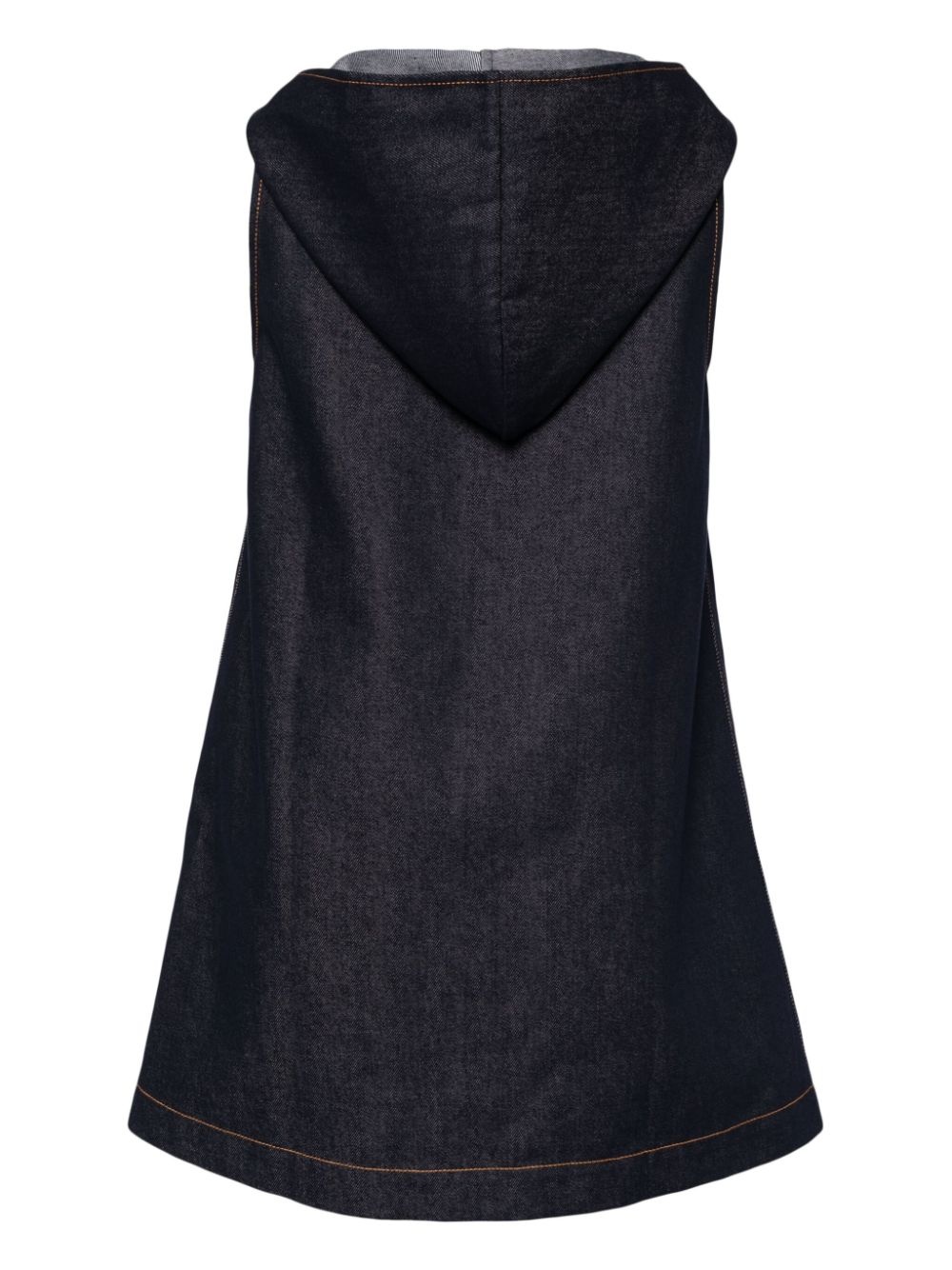 hooded denim mini dress - 2